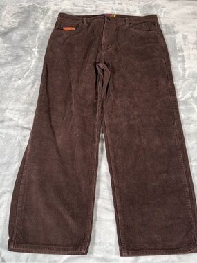 Empyre Relaxed Fit Corduroy Pants Mens 38x30 Baggy Wide Leg Grunge Brown